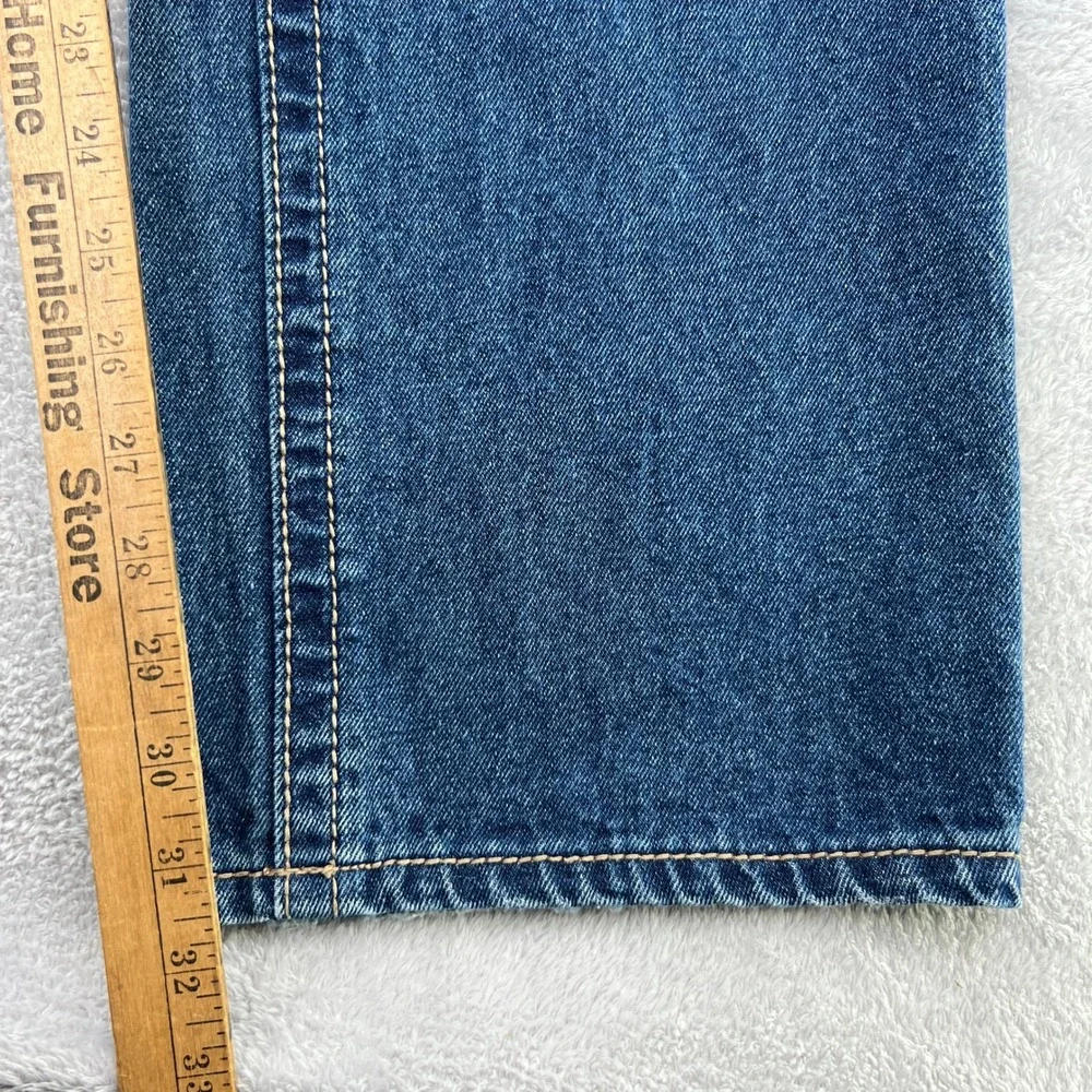 MEK Denim Cody Straight Leg Jeans Size 40 Blue Mens Embroidered Y2K Rugged Style